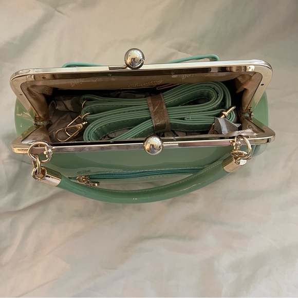 Dancing Days by Banned Patent Mint Green Retro Bag Purse - Picture 9 of 10